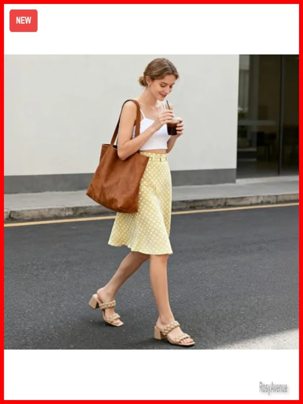 Braided Strap Square Toe Chunky Low Heeled Sandals Slip On Women's Shoes
